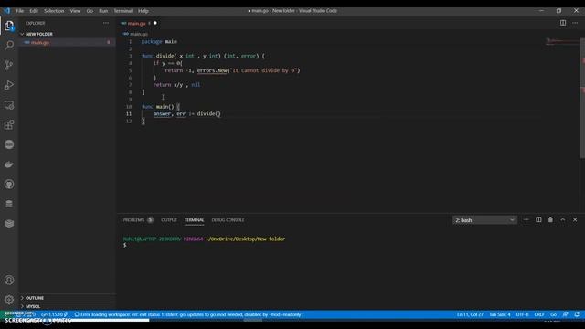 Error handling in Golang | Golang Tutorial Beginners смотреть онлайн
