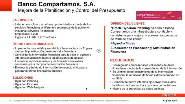 Innovación en los procesos financieros con Oracle Hyperion. Por Oracle Latinoamérica. смотреть онлайн