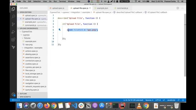 Cypress Upload File | Cypress Tutorial For Beginners : Part 3 ( Upload a File ) смотреть онлайн