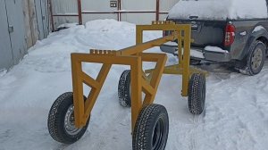 самодельная..трелевочная тележка для квадроцикла.. или просто тележка для брёвен..
