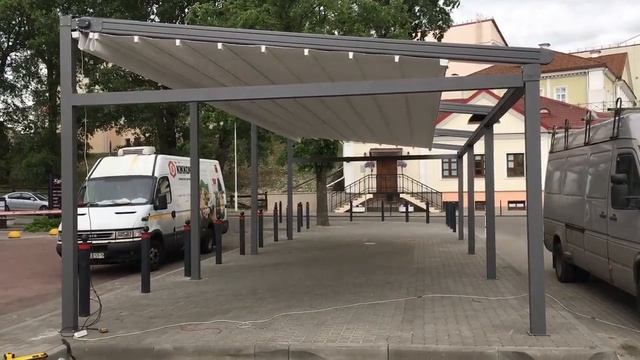 Пергола со сдвижным тентом смотреть онлайн