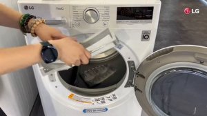 Очистка ворсового фильтра в сушильной машине LG