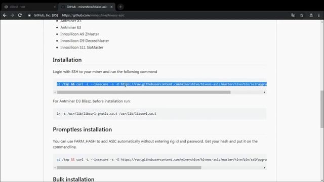 [mining] hiveos + asic antminer D3 S9 L3 T9 установка и настройка (установка агента hiveos для asic смотреть онлайн