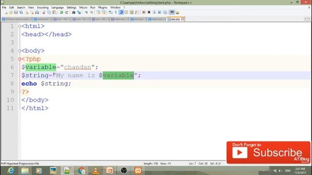 3. PHP Variables | PHP Tutorial | Hindi | ATIBlog смотреть онлайн