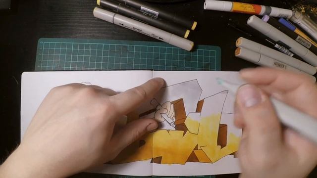 Граффити скетч с персонажем / Character graffiti sketch TimeLapse смотреть онлайн