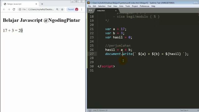 #6 - Operator Aritmatika pada Javascript - Belajar Javascript смотреть онлайн