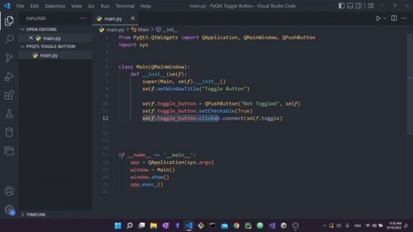 PyQt5 Toggle Button: Create a toggle button with two states with PyQt5 [QPushButton]