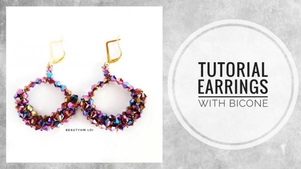 #МК - Серьги из биконусов | #Tutorial - Earrings made of faceted bicone