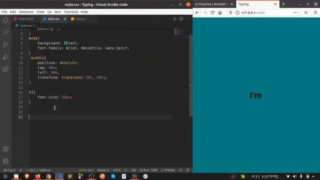 Dynamic Text Typing using Vanilla JS смотреть онлайн