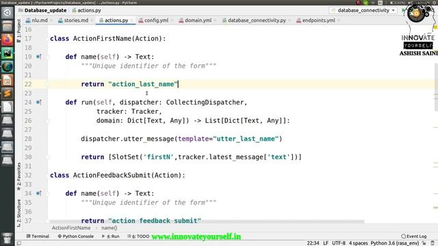 Storing Data To The Database | Rasa Chatbot | Part - 1