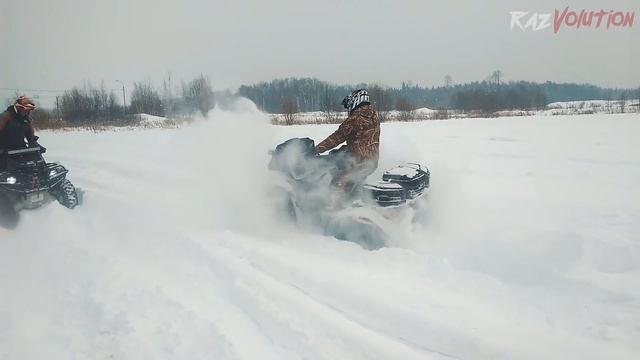 Снега по самые яйца! BRP на гусеницах ВСЕХ спас! Покатушка на квадроциклах! смотреть онлайн