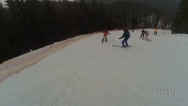 Катание на лыжах Буковель декабрь 2015 смотреть онлайн