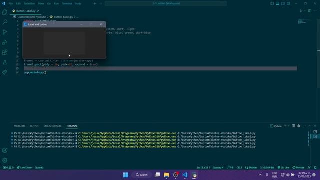 Aprende a Agregar Labels y Buttuns en Python|GUI Modernas y Aesthetics|Con CustomTkinter! смотреть онлайн