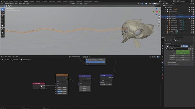 How to create a Spiral Lightning with Geometry Nodes! Blender Tutorial смотреть онлайн