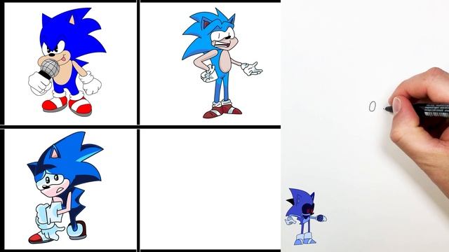 How to Draw Sonic EXE Friday Night Funkin' MOD - Drawing by Bi Trillion смотреть онлайн