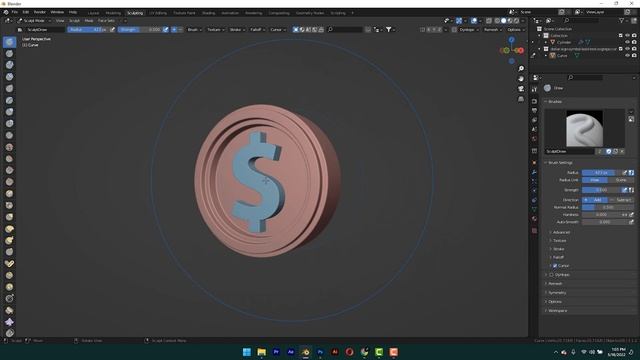 Blender 3D Gold Dollar Coin Tutorial - Import SVG - Blender 3D Tutorial смотреть онлайн