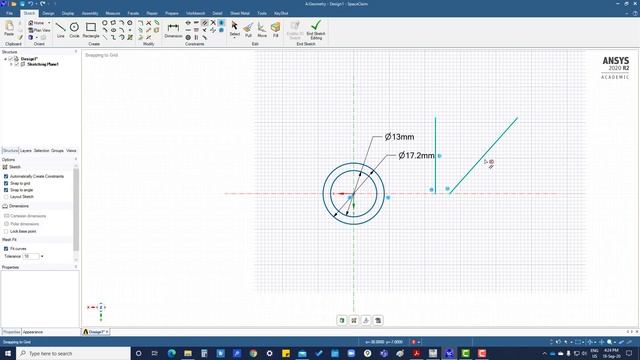 Tutorial 2.6 Sketch Constraints-SpaceClaim смотреть онлайн