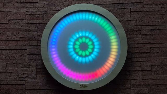 Настенные RGB LED-часы VELANDINI - режим ночник - тема Rainbow Cycle смотреть онлайн