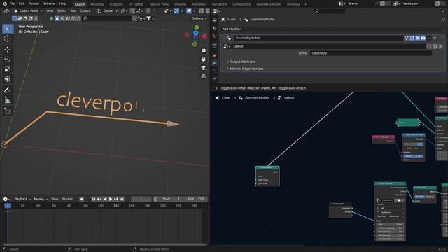 Call-out text animation in geometry nodes смотреть онлайн