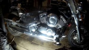 Демонтаж глушителя Yamaha Drag Star 400 Ямаха Драг Стар