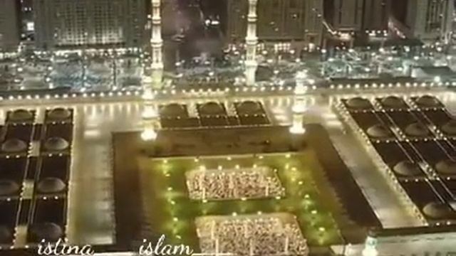 Ночной вид мечета Медины смотреть онлайн