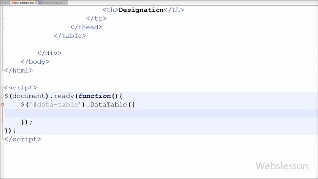 Show JSON Data in Jquery Datatables смотреть онлайн