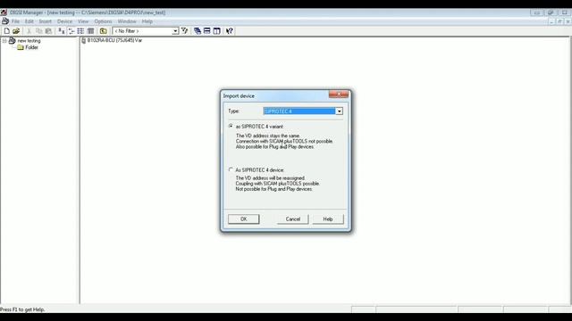 Import and export | relay backup file | in | DIGSI 4 смотреть онлайн