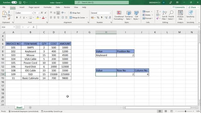 How to Use the Index Function in Excel tipsandtricks trending tricks