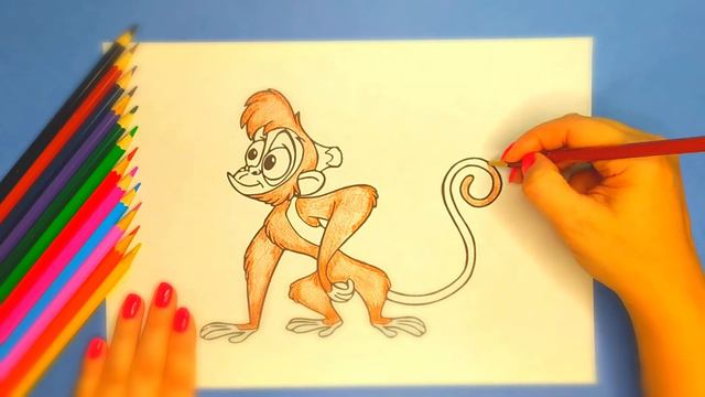 Учимся раскрашивать Абу / мультик Алладин / обезьянка смотреть онлайн