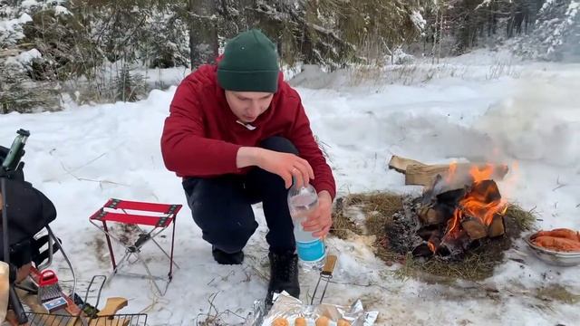 Выживание в лесу. Зимний рецепт на костре ньокки смотреть онлайн
