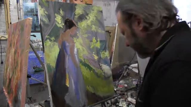 Мастер класс Игоря Сахарова в Москве, уроки для начинающих, масляная живопись 1 смотреть онлайн