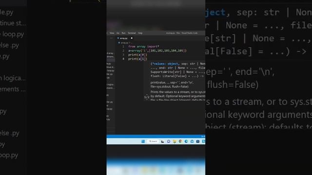 Creating one dimensional array in python #shortvideo #viral #trending смотреть онлайн