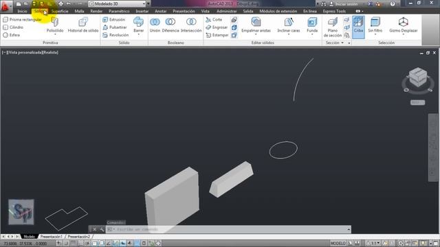 Autocad - 2/7 Iniciación 3D, básico 3D; sólidos, extrusión de superficies y pulsatirar. Tutorial HD смотреть онлайн