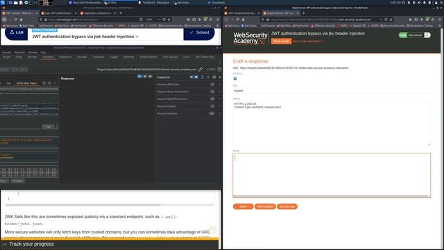 JSON Web Token Attacks: LAB #5 By PortSwigger - JWT Authentication Bypass Via JKU Header Injection смотреть онлайн
