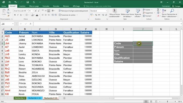 Excel - Formule RechercheV. Formule de traitement des données. смотреть онлайн