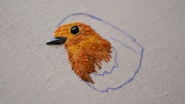 Hand Embroidery Art - Thread Painting of European Robin (Miniature Needlework) смотреть онлайн