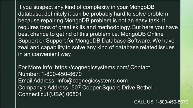 MongoDB Repair Problem? Contact to Cognegic’s MongoDB Technical Support for Quick Solution смотреть онлайн
