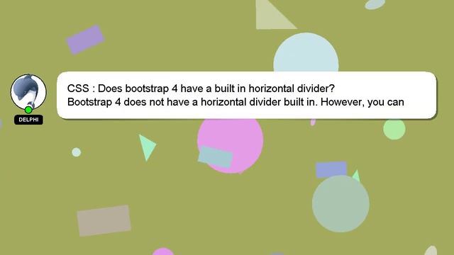CSS : Does bootstrap 4 have a built in horizontal divider? смотреть онлайн
