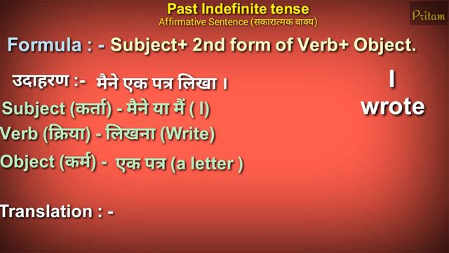 Past Indefinite Tense, Affirmative Sentence Part -15 ( In Hindi) смотреть онлайн