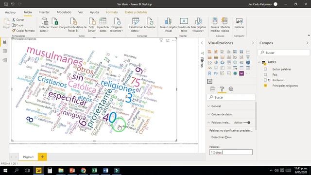 ? Power Bi Capítulo 60 Gráfico NUBE de Palabras en Power Bi | Custom visual word cloud смотреть онлайн