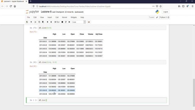 Corso completo di pandas (Lezione 6): Selezionare e filtrare i valori (loc, iloc, at, iat, ecc) смотреть онлайн