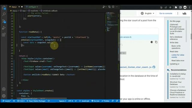 React Native Firebase Realtime Database Create Read Update Delete data смотреть онлайн