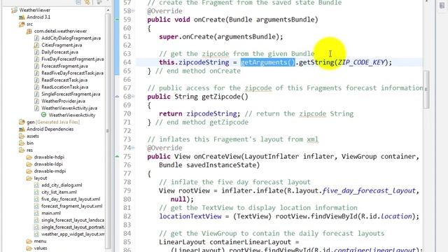 lesson14 50 FiveDayForecastFragment java Methods onCreate and смотреть онлайн