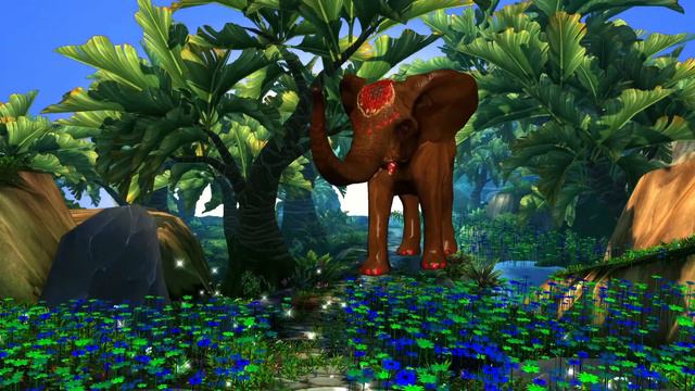 Футаж: Восход солнца. Слон и волшебный очаровывающий мир джунглей. Jungle. Elephant. смотреть онлайн