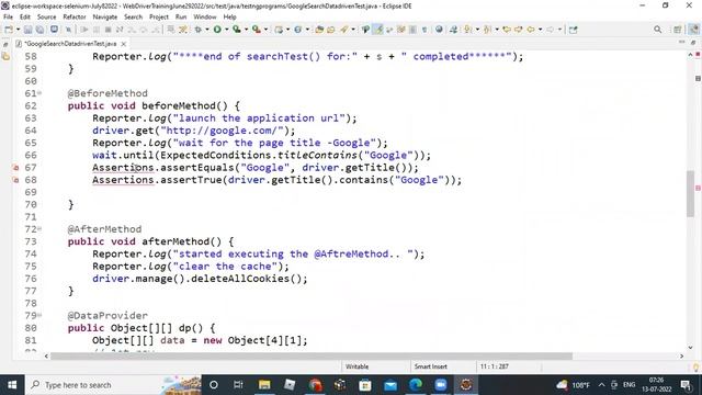 WebDriver TestNG First Datadriven GoogleSearch Program July20220713 смотреть онлайн