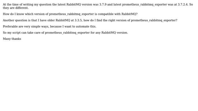 Which Prometheus RabbitMQ Exporter to choose for which RabbitMQ version? How to automate this... смотреть онлайн