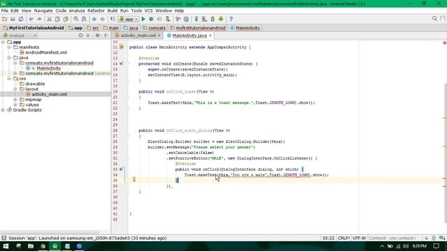 Android Tutorial #5 Toast & Alert Dialogs смотреть онлайн