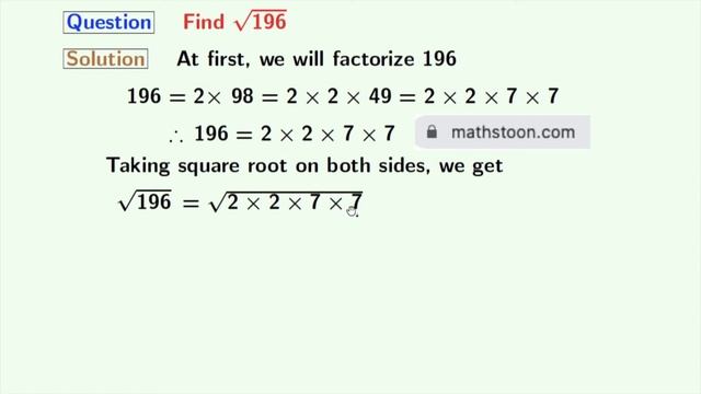 Square root of 196 | Root 196 смотреть онлайн