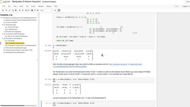 Kinematik und Arbeitsraum eines 2-gliedrigen planaren Manipulators mit Python смотреть онлайн