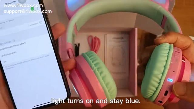 Riwbox CT 7 Kids Headphones Instruction Manual Bluetooth Headphones Wireless with Microphone #pink смотреть онлайн